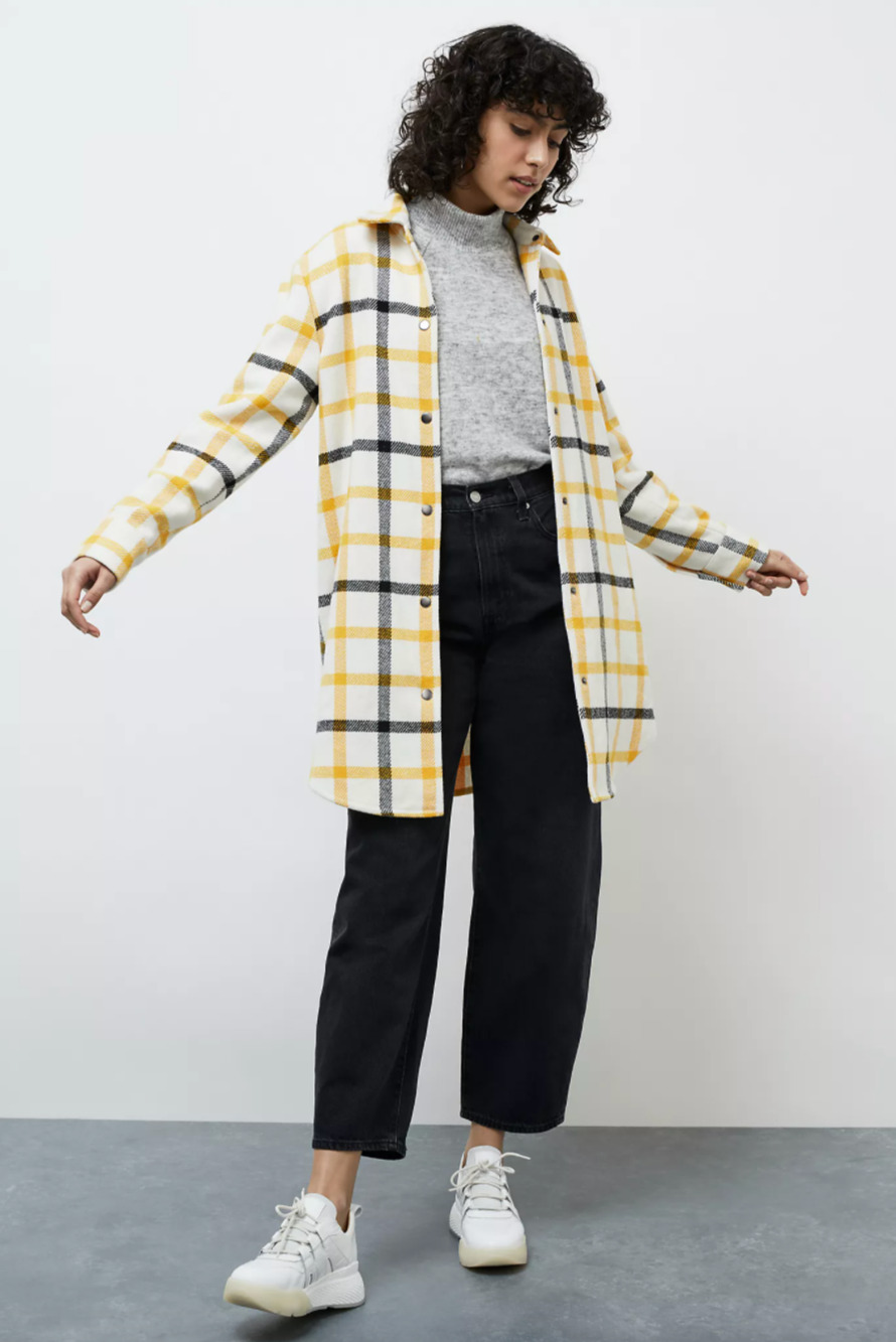 BB Dakota by Steve Madden Women's Long Sleeve Button-Up Plaid Shirt Jacket Sz M